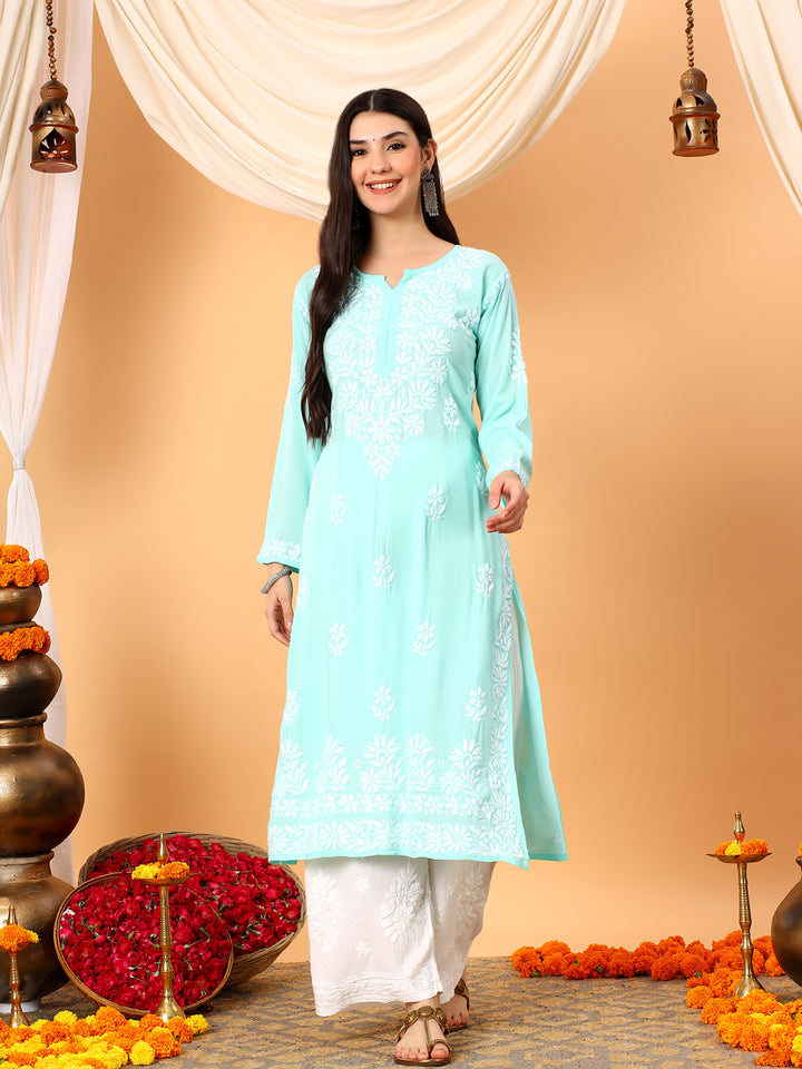 Rekha Modal Chikankari Premium Straight Kurta