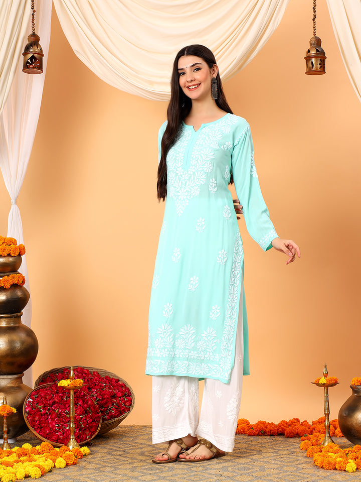 Rekha Modal Chikankari Premium Straight Kurta