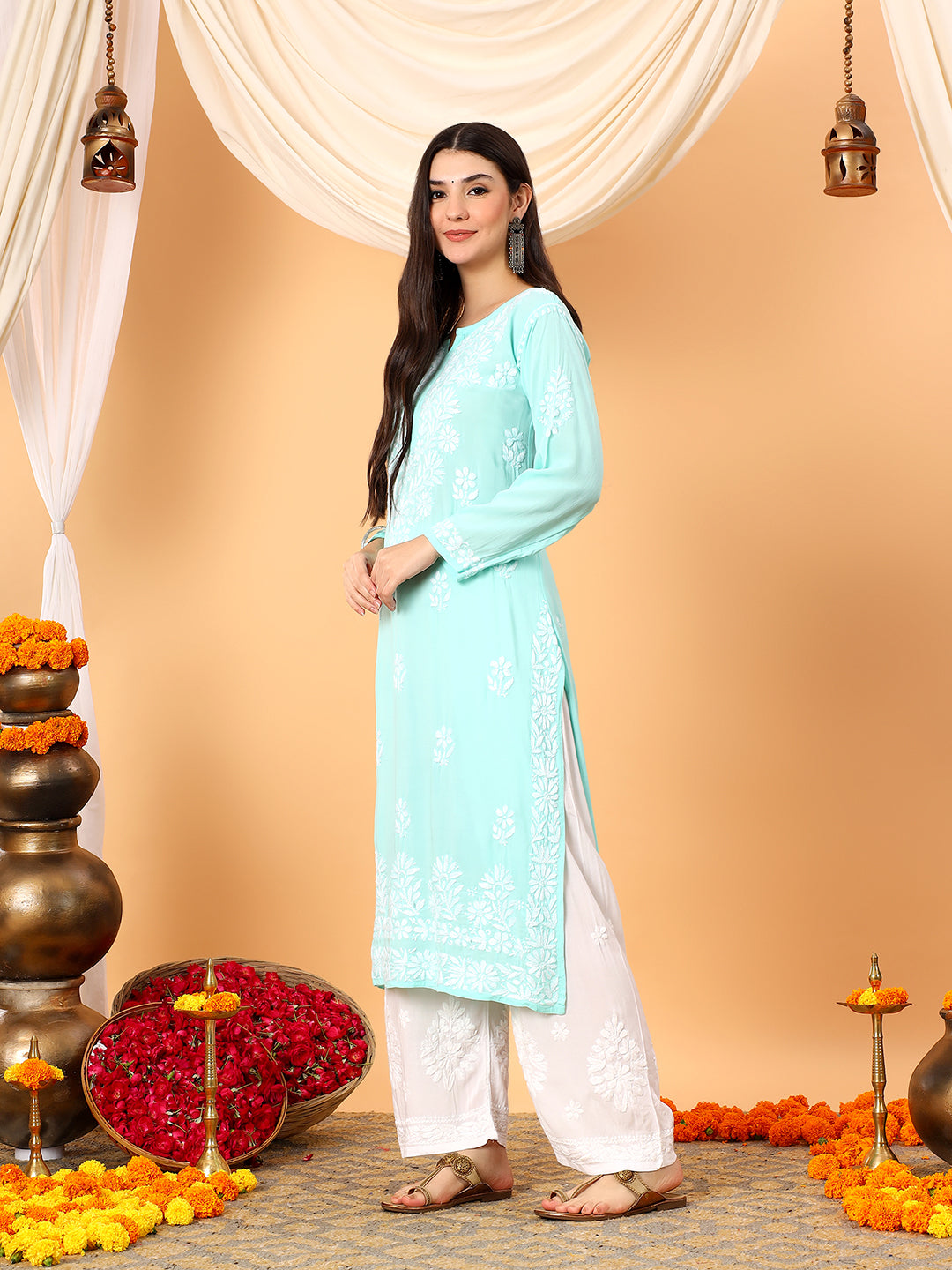 Rekha Modal Chikankari Premium Straight Kurta