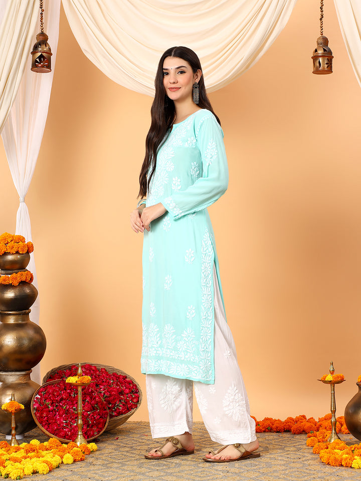 Rekha Modal Chikankari Premium Straight Kurta