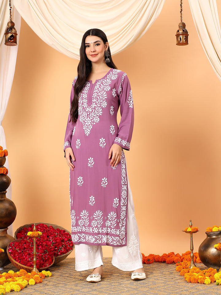 Rekha Modal Chikankari Premium Straight Kurta