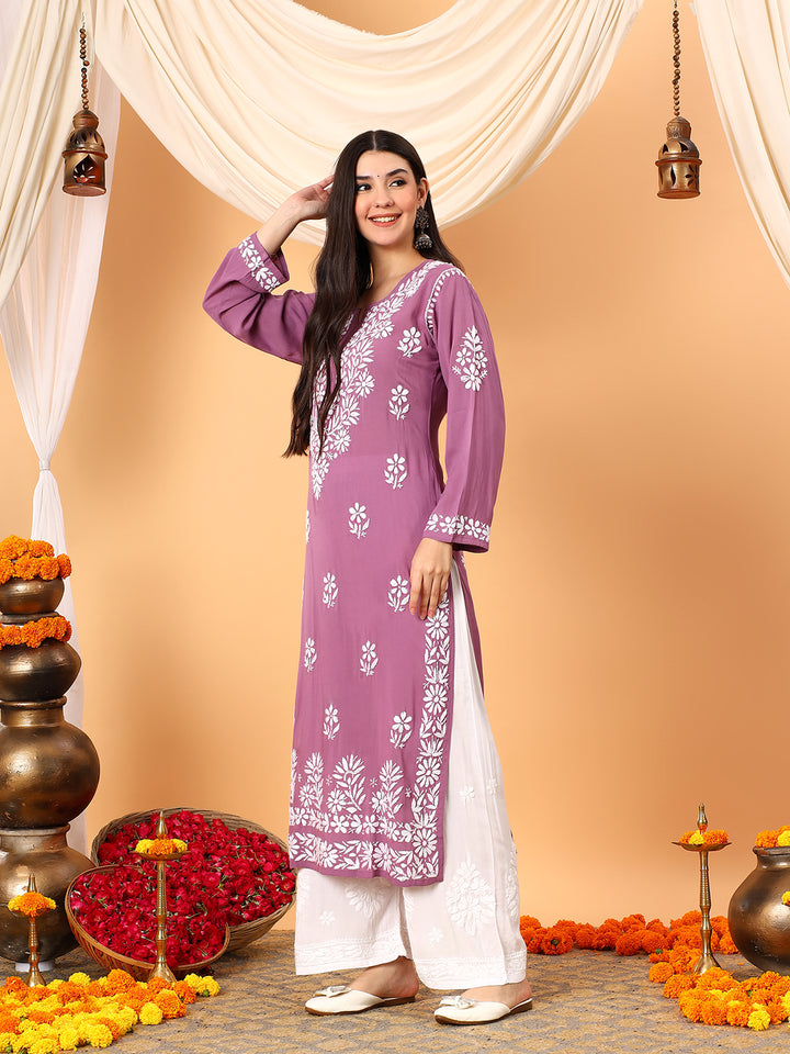 Rekha Modal Chikankari Premium Straight Kurta