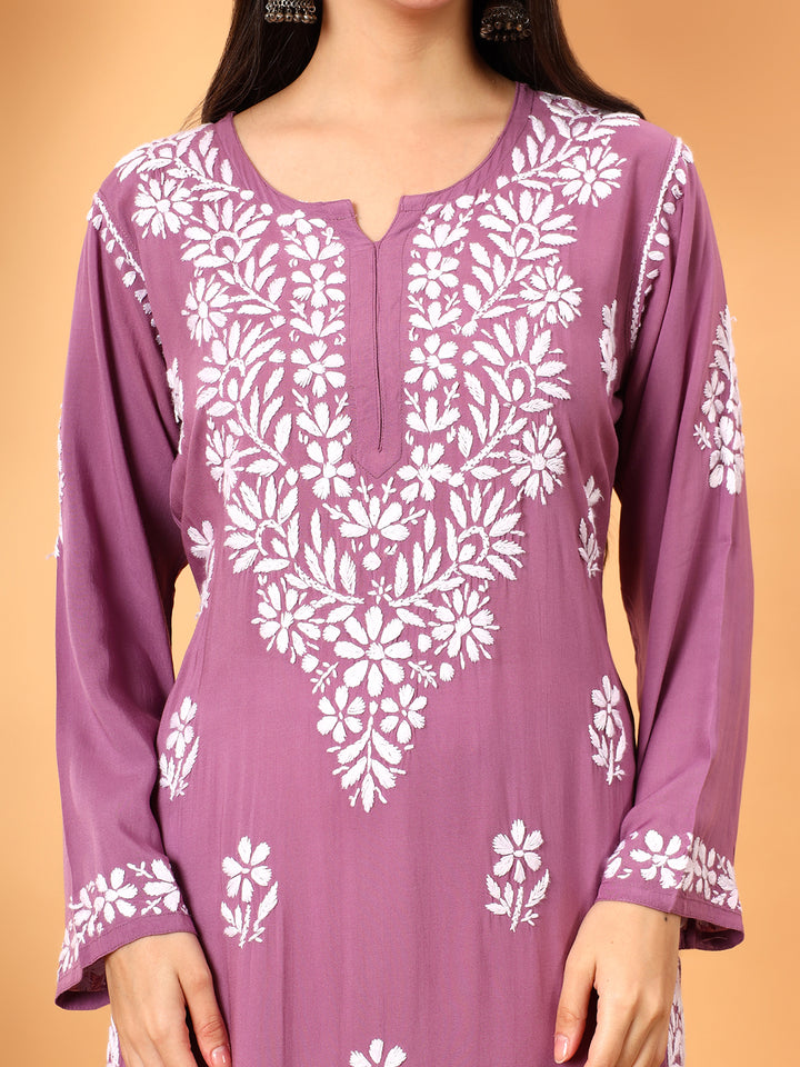 Rekha Modal Chikankari Premium Straight Kurta