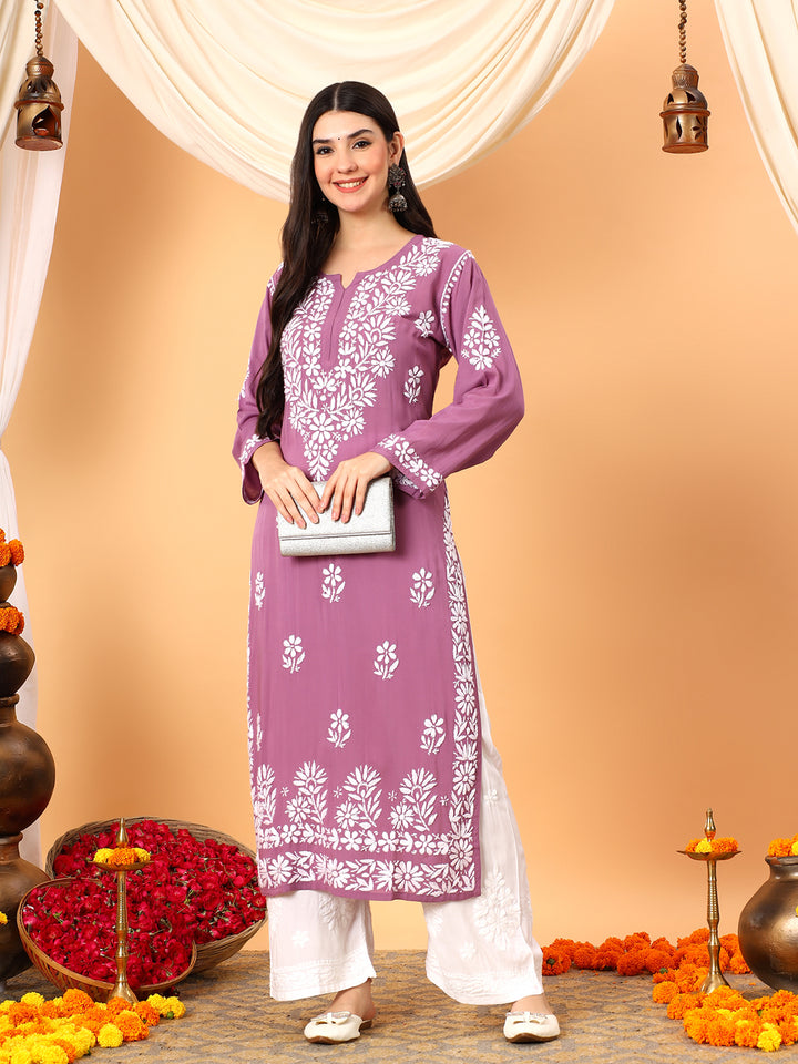 Rekha Modal Chikankari Premium Straight Kurta