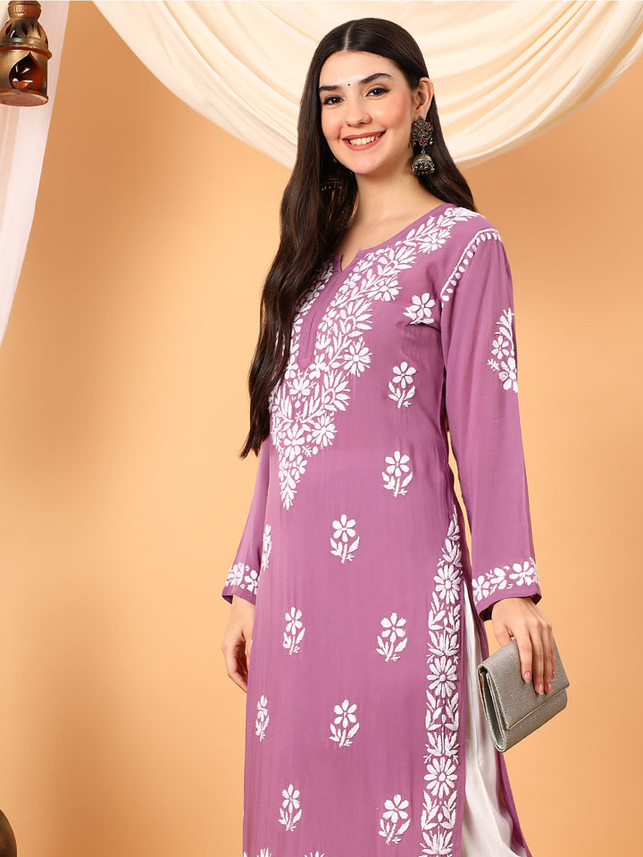 Rekha Modal Chikankari Premium Straight Kurta