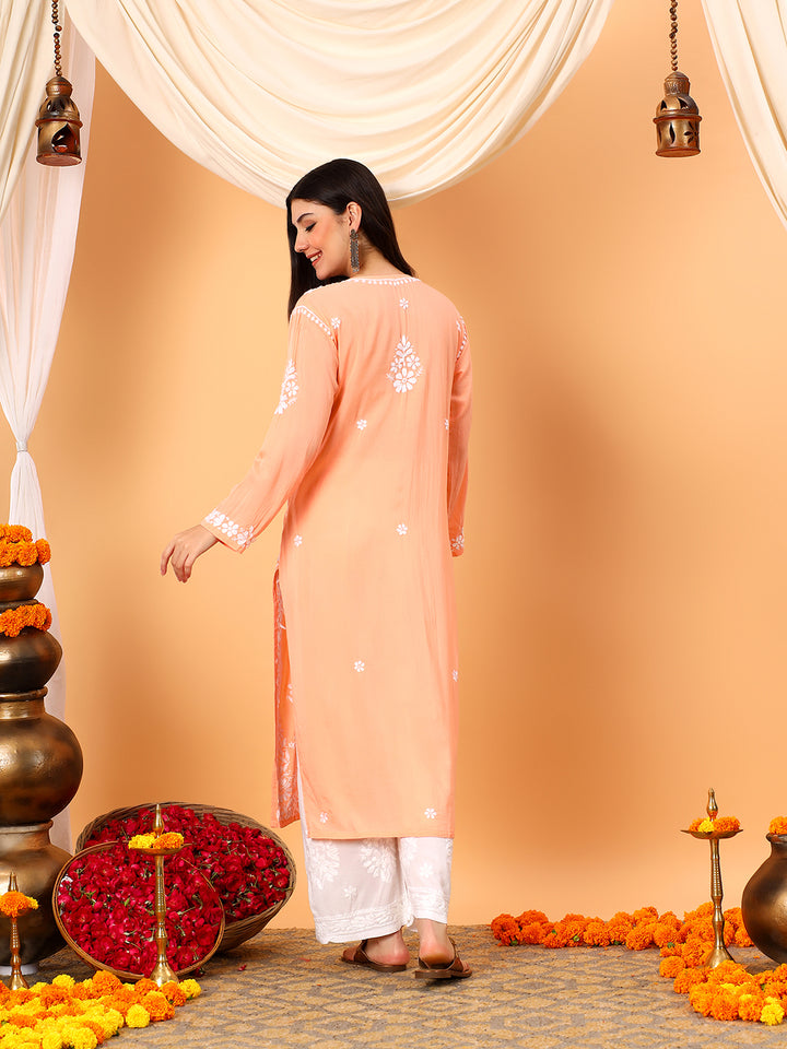 Rekha Modal Chikankari Premium Straight Kurta