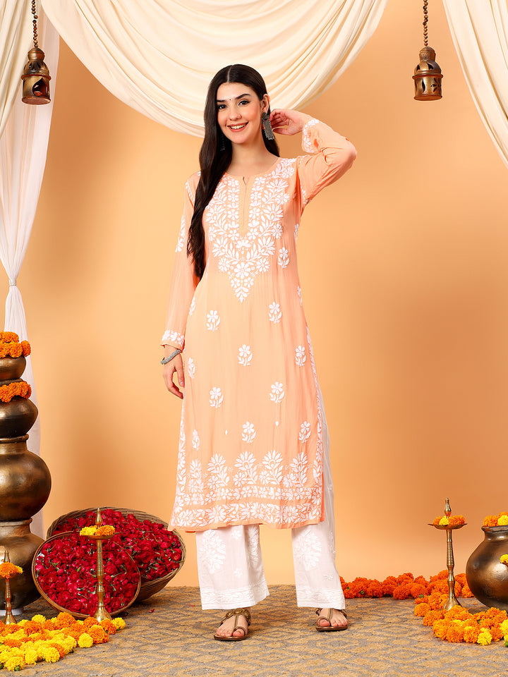 Rekha Modal Chikankari Premium Straight Kurta