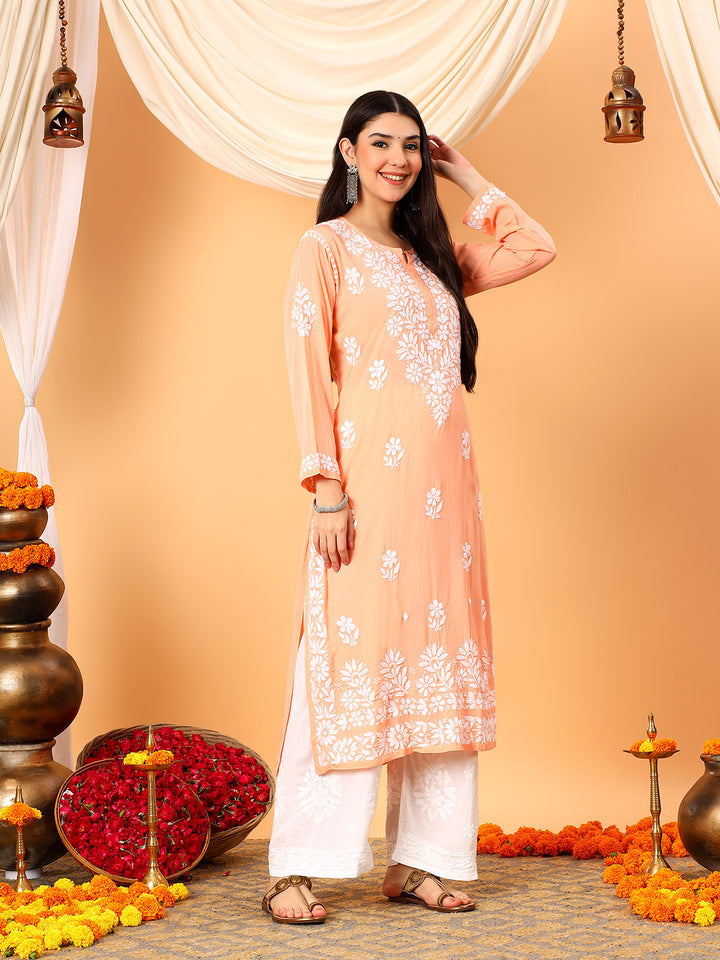 Rekha Modal Chikankari Premium Straight Kurta