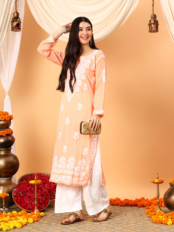 Rekha Modal Chikankari Premium Straight Kurta
