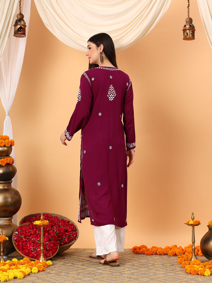 Rekha Modal Chikankari Premium Straight Kurta