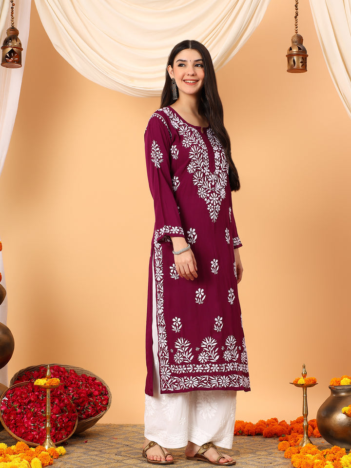 Rekha Modal Chikankari Premium Straight Kurta