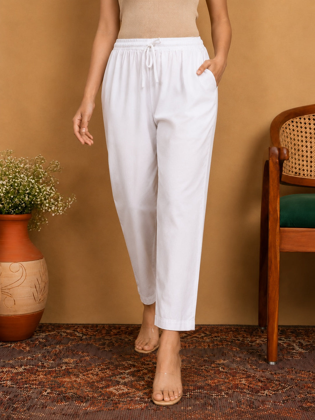 Rida Basic Cotton Straight Fit Pant