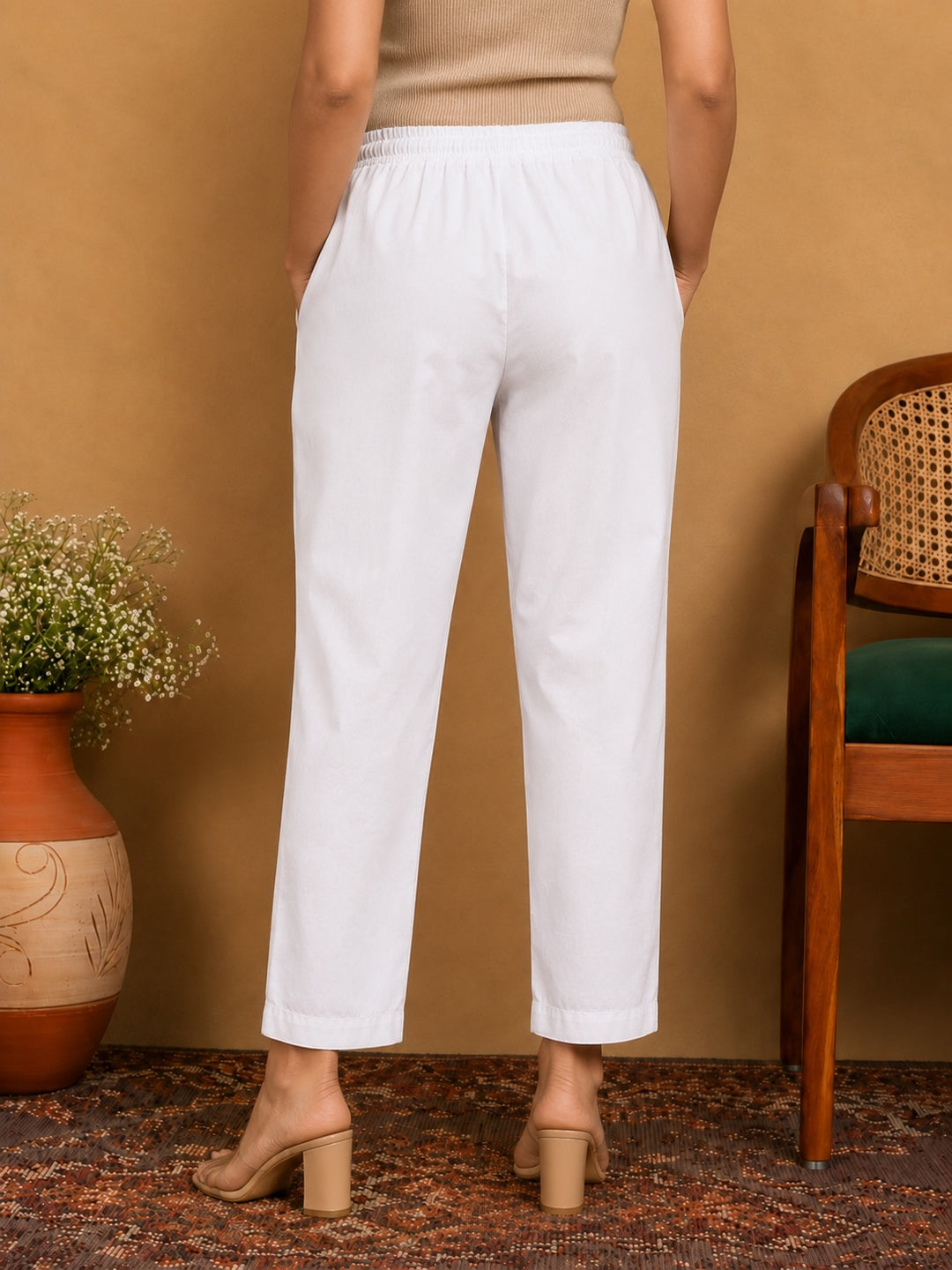 Rida Basic Cotton Straight Fit Pant