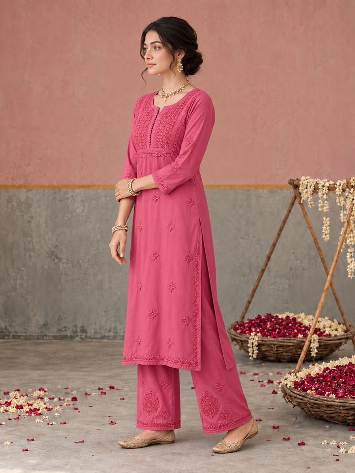 Lajja Chikankari Rayon Co-ord Set