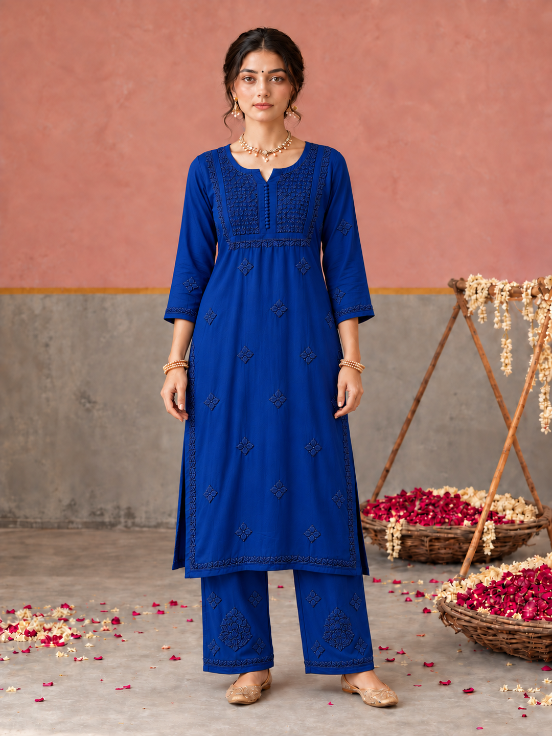 Lajja Chikankari Rayon Co-ord Set