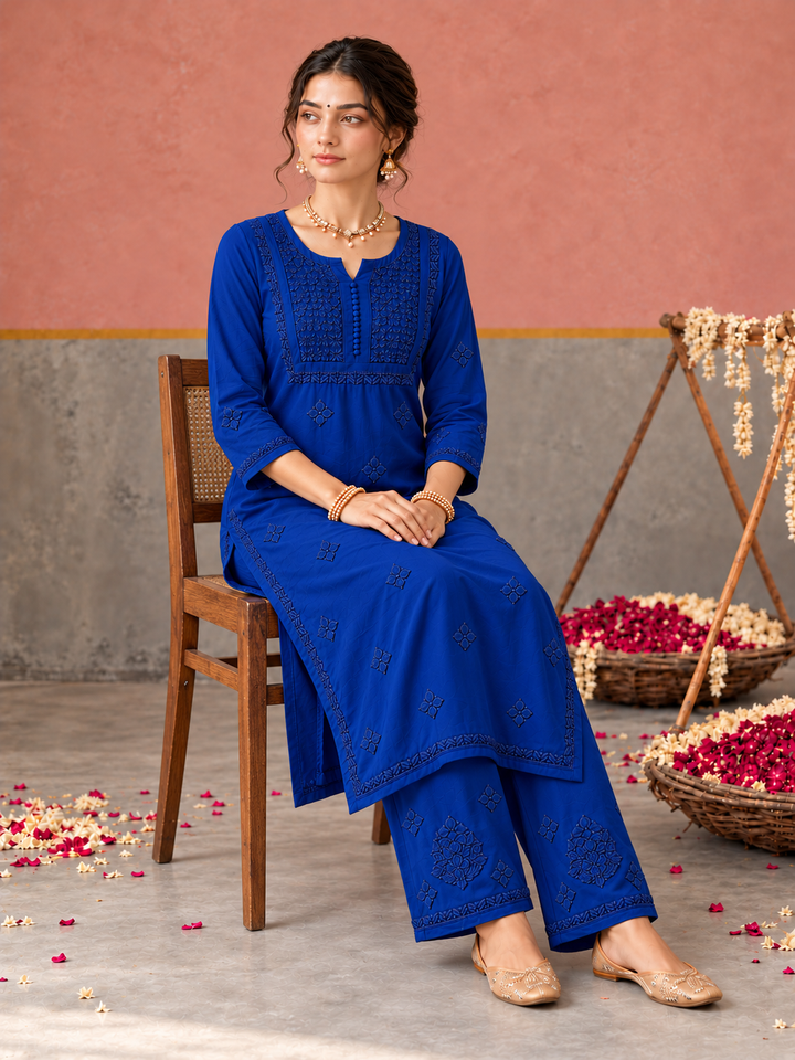 Lajja Chikankari Rayon Co-ord Set