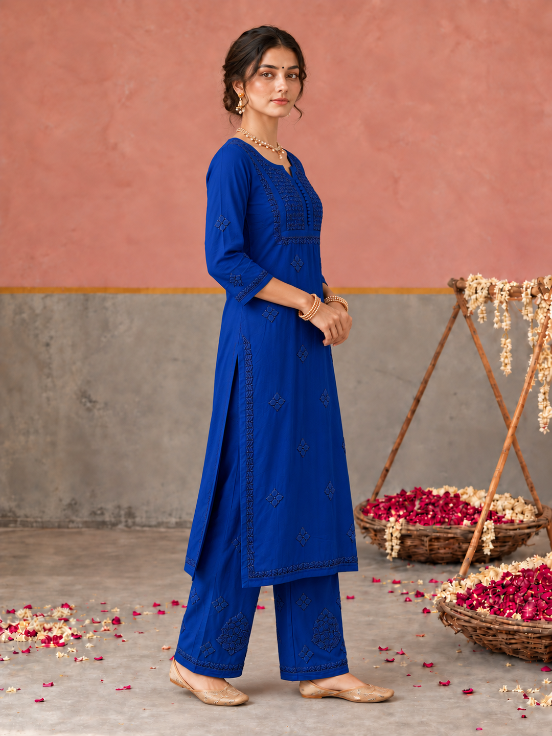 Lajja Chikankari Rayon Co-ord Set
