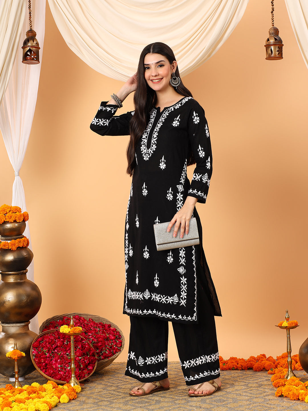 Ruhi Cotton Chikankari Co-ord Set