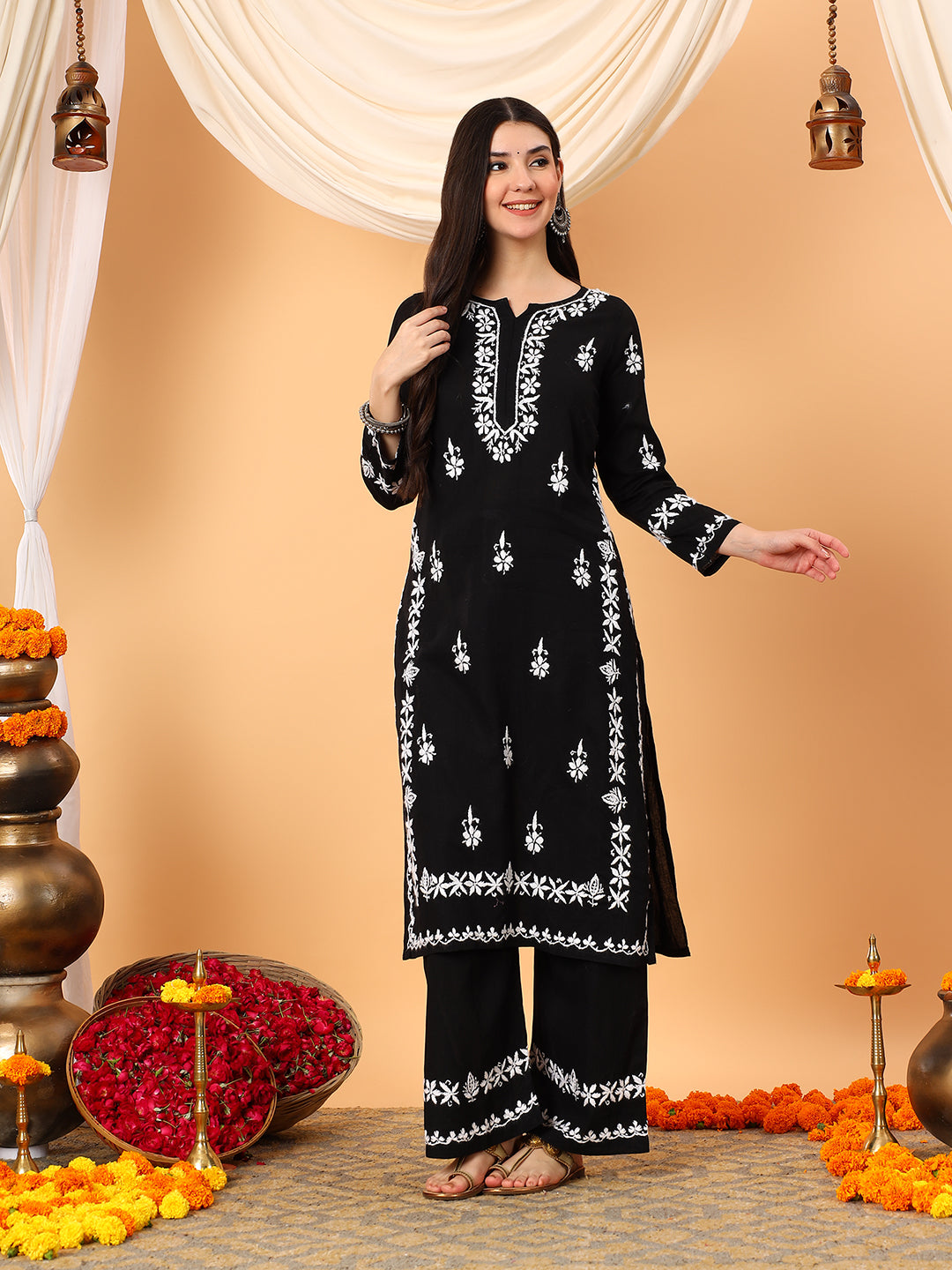 Ruhi Cotton Chikankari Co-ord Set