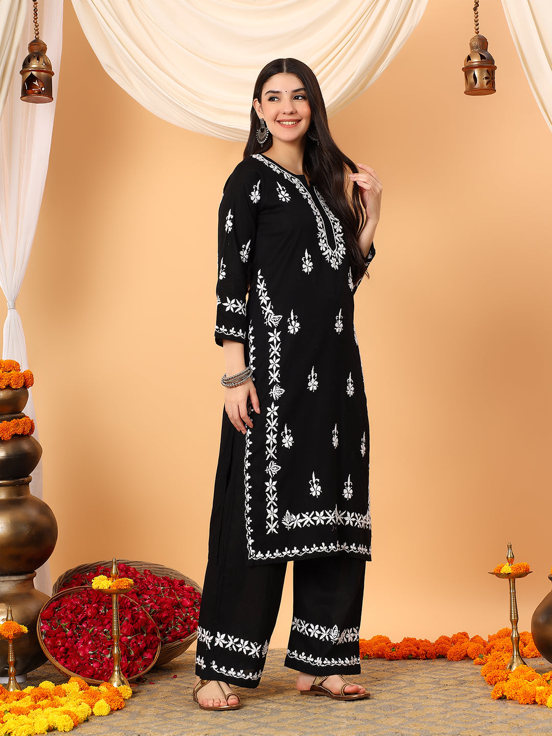 Ruhi Cotton Chikankari Co-ord Set