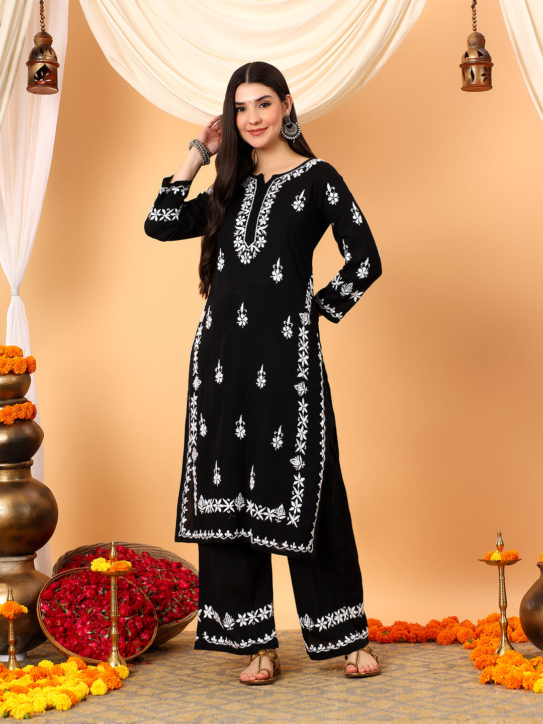 Ruhi Cotton Chikankari Co-ord Set