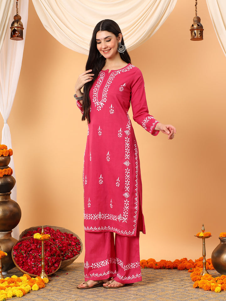 Ruhi Cotton Chikankari Co-ord Set