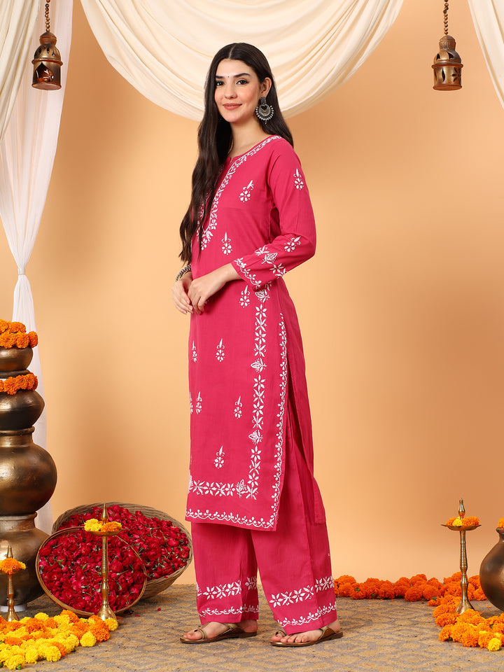 Ruhi Cotton Chikankari Co-ord Set