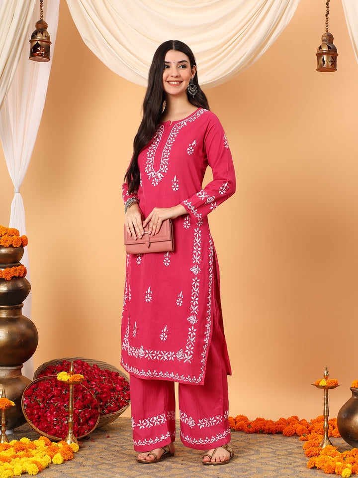 Ruhi Cotton Chikankari Co-ord Set