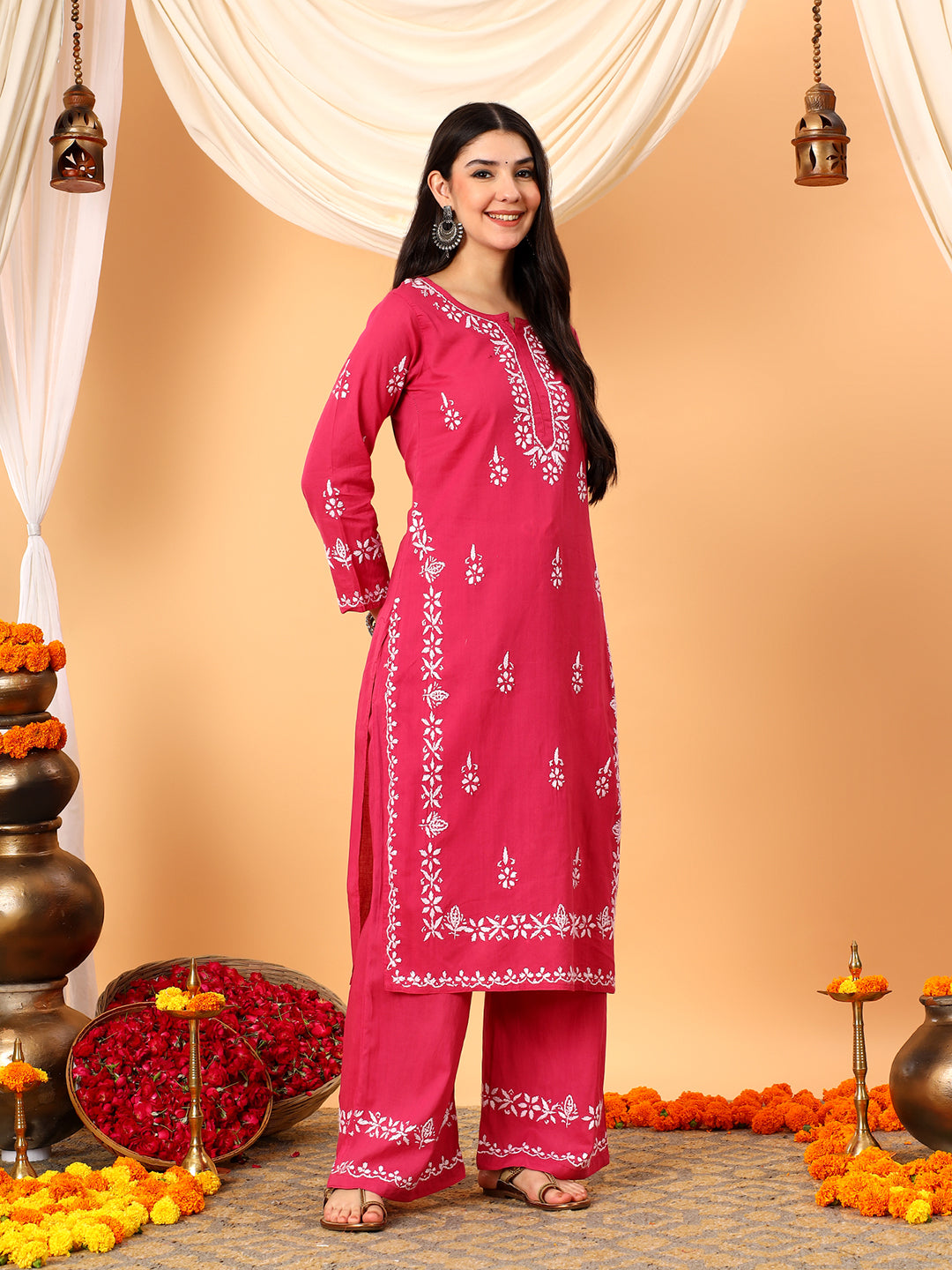 Ruhi Cotton Chikankari Co-ord Set