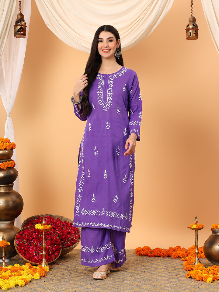 Ruhi Cotton Chikankari Co-ord Set