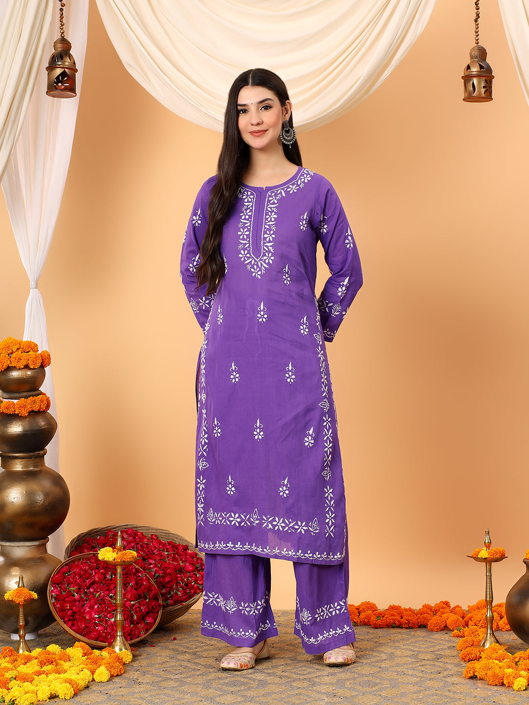 Ruhi Cotton Chikankari Co-ord Set