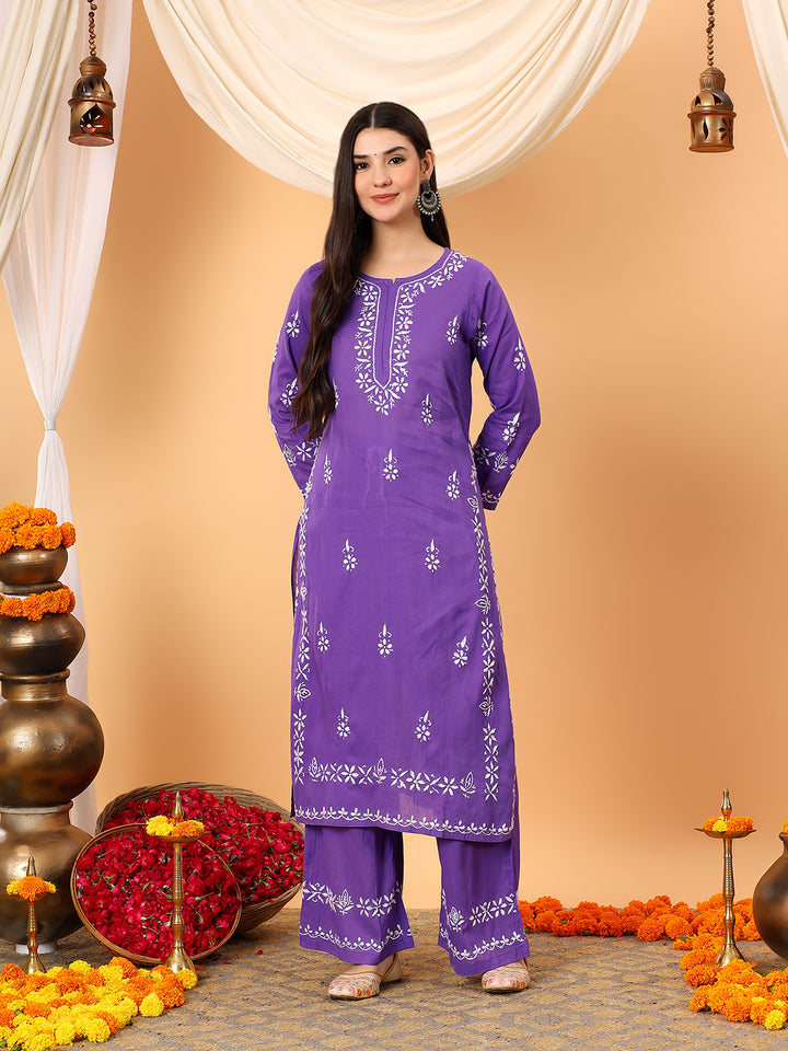 Ruhi Cotton Chikankari Co-ord Set