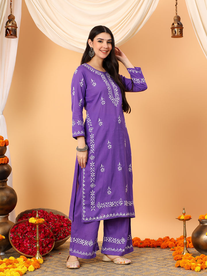 Ruhi Cotton Chikankari Co-ord Set