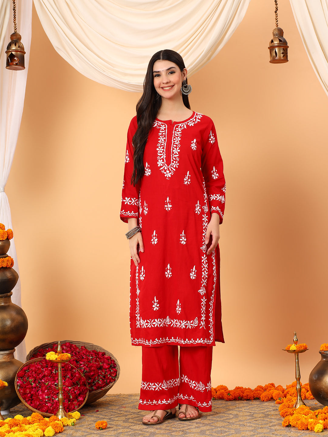 Ruhi Cotton Chikankari Co-ord Set