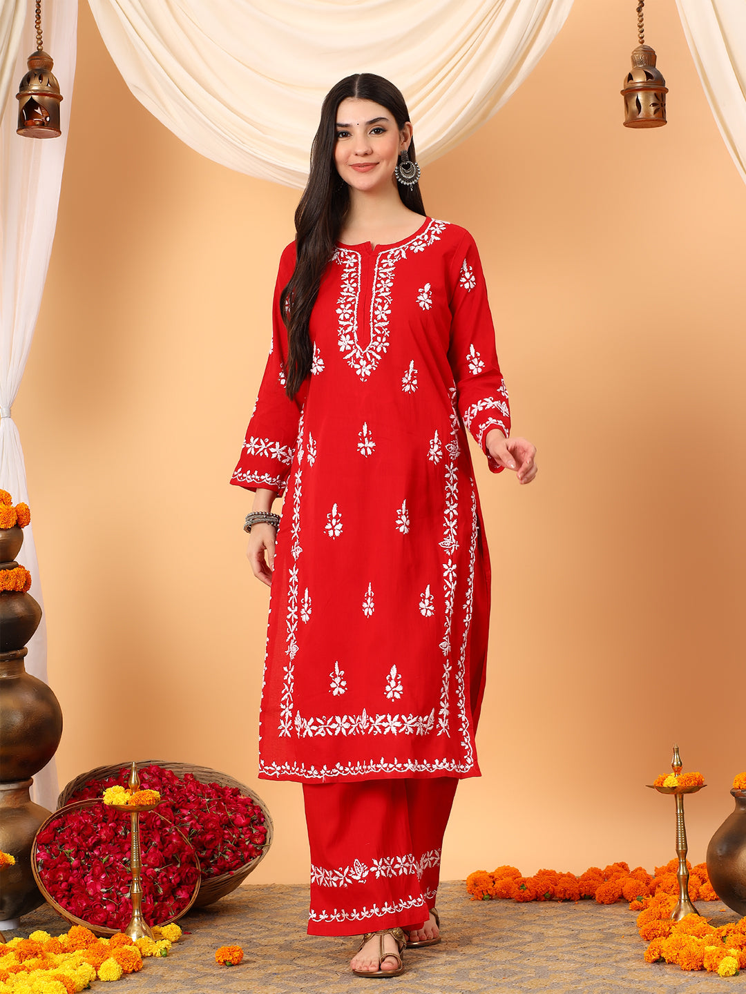 Ruhi Cotton Chikankari Co-ord Set