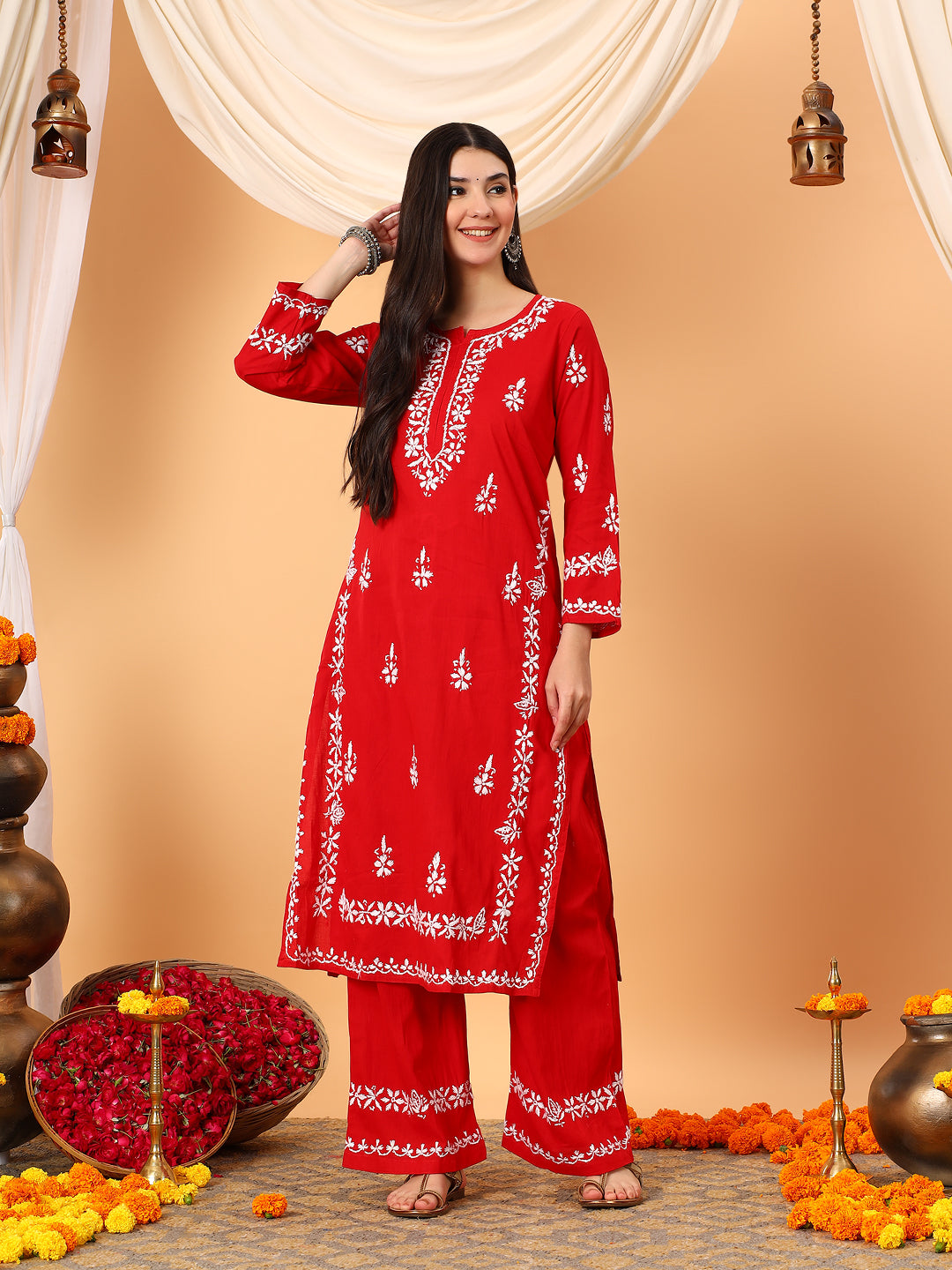 Ruhi Cotton Chikankari Co-ord Set