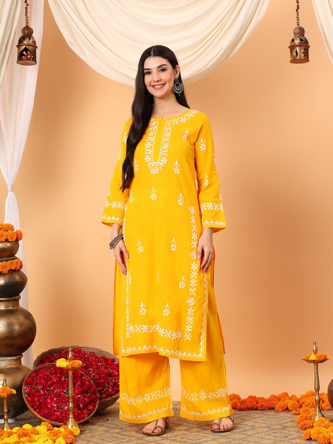 Ruhi Cotton Chikankari Co-ord Set