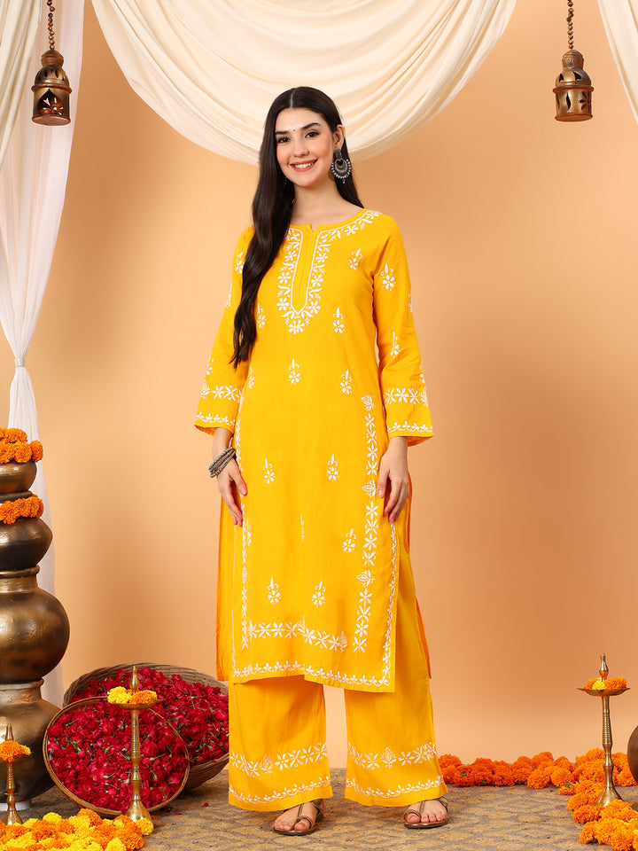 Ruhi Cotton Chikankari Co-ord Set