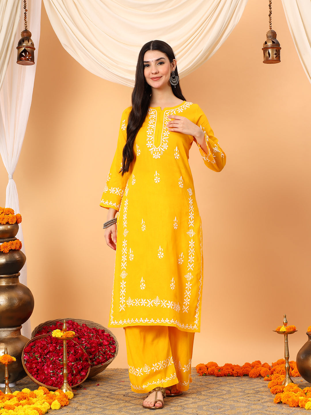 Ruhi Cotton Chikankari Co-ord Set