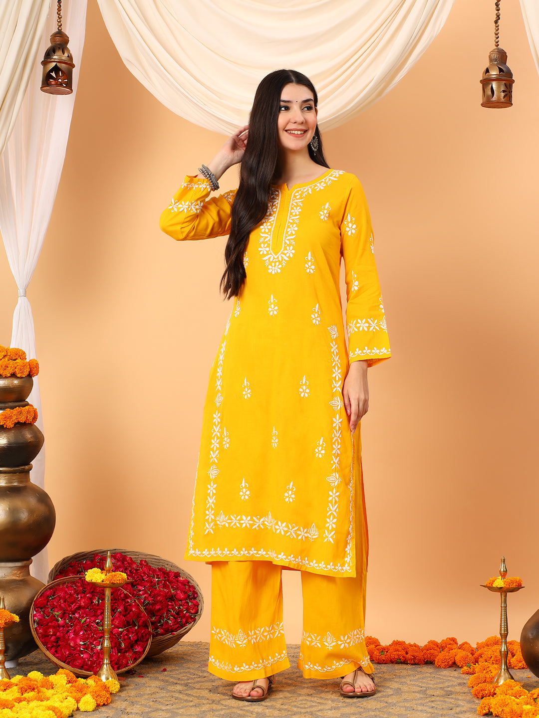 Ruhi Cotton Chikankari Co-ord Set