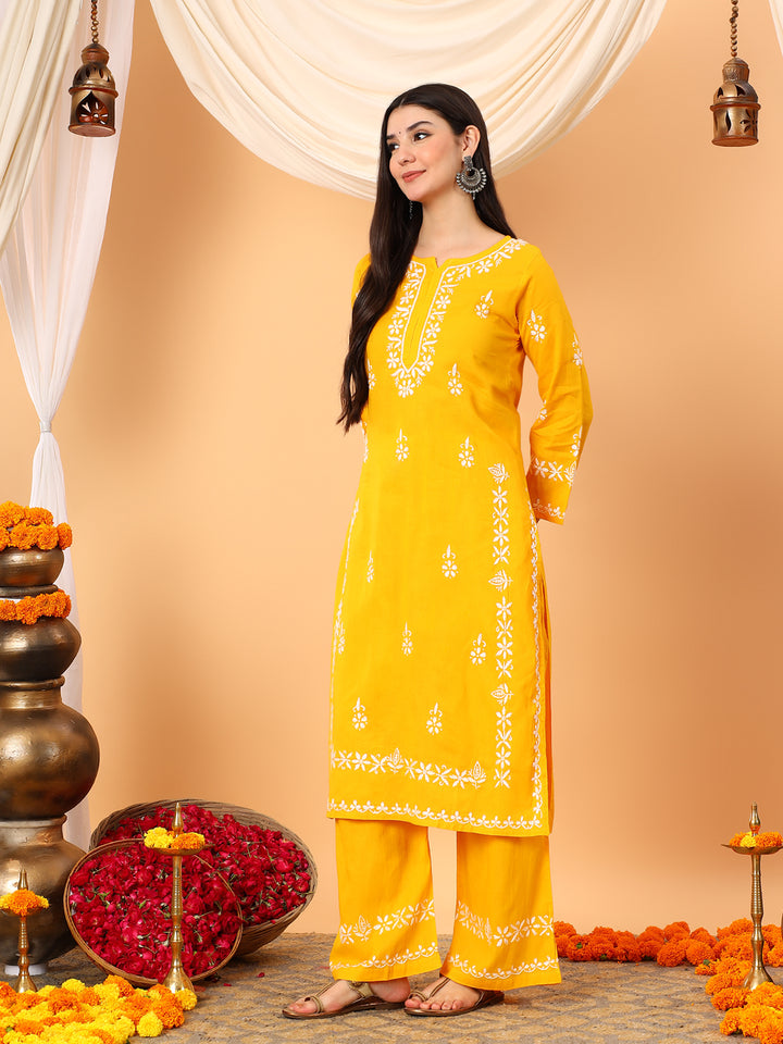 Ruhi Cotton Chikankari Co-ord Set