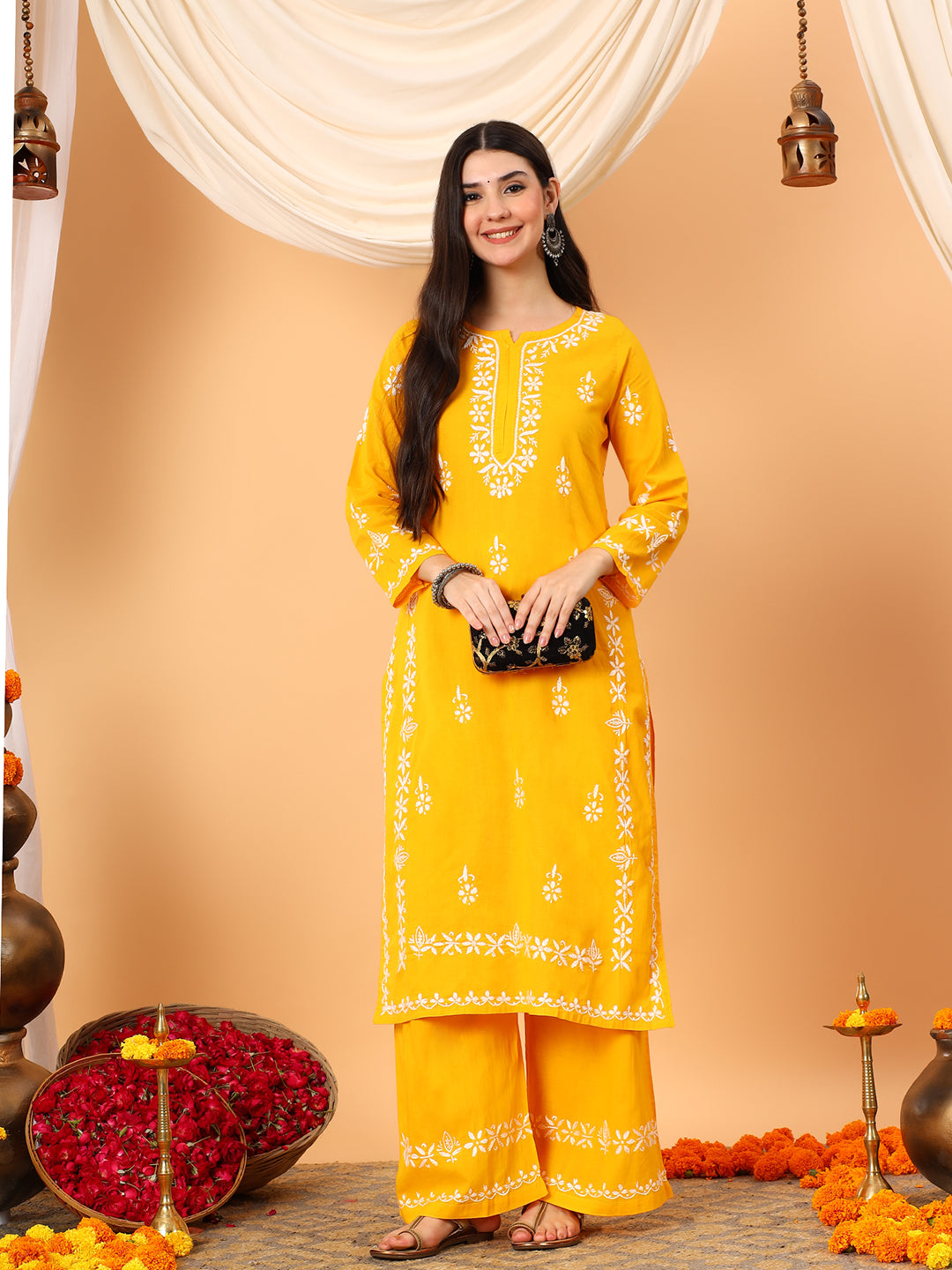 Ruhi Cotton Chikankari Co-ord Set