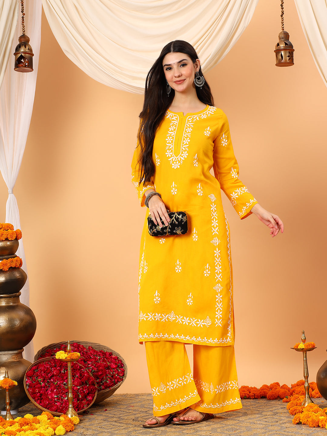 Ruhi Cotton Chikankari Co-ord Set