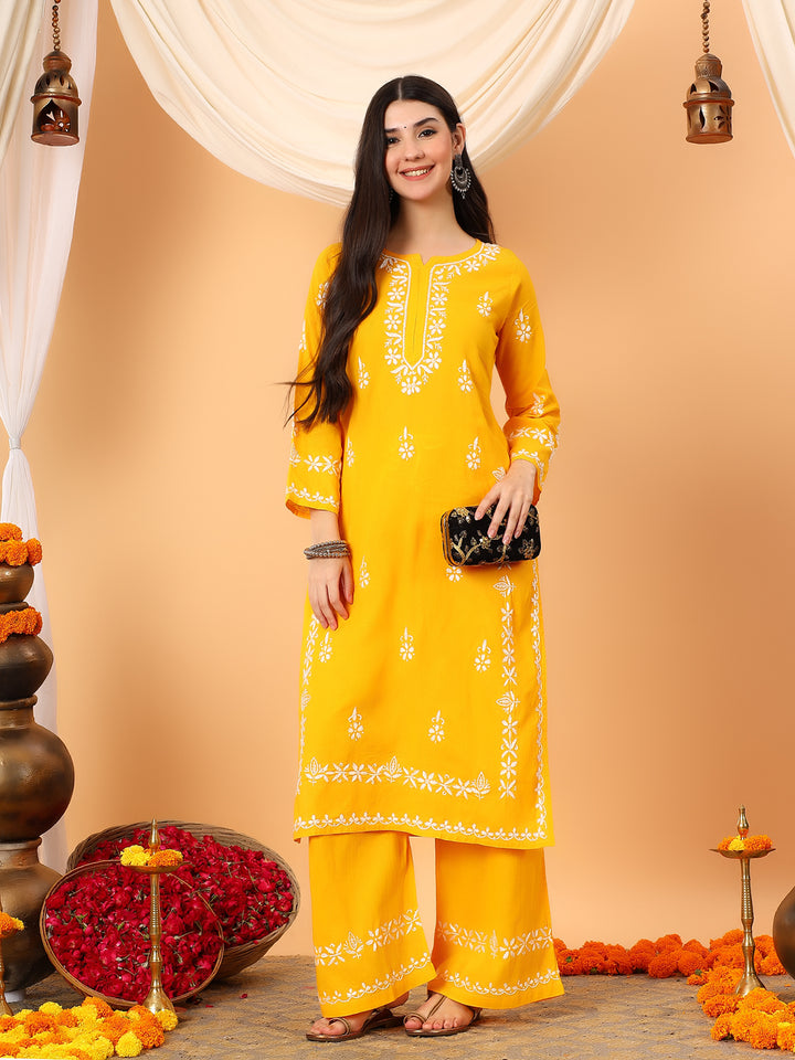 Ruhi Cotton Chikankari Co-ord Set