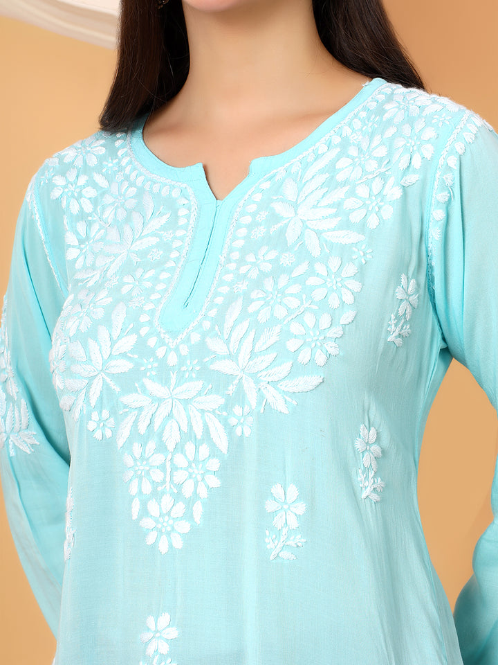Sanya Modal Chikankari Short Kurti