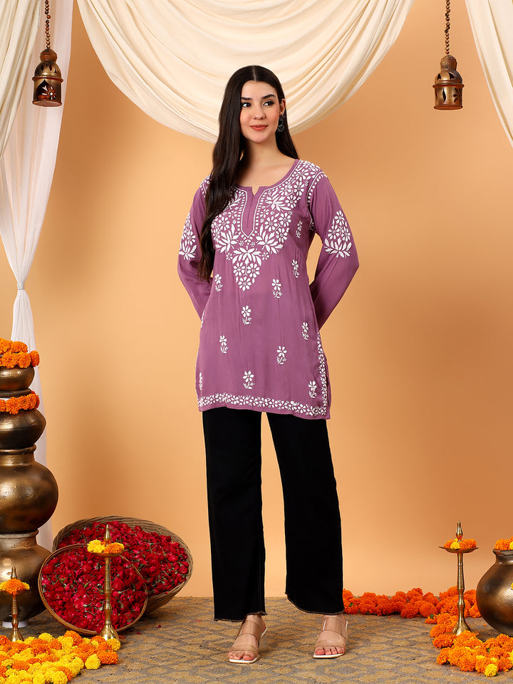 Sanya Modal Chikankari Short Kurti