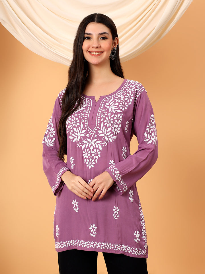 Sanya Modal Chikankari Short Kurti