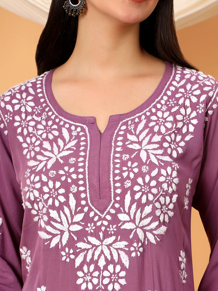 Sanya Modal Chikankari Short Kurti