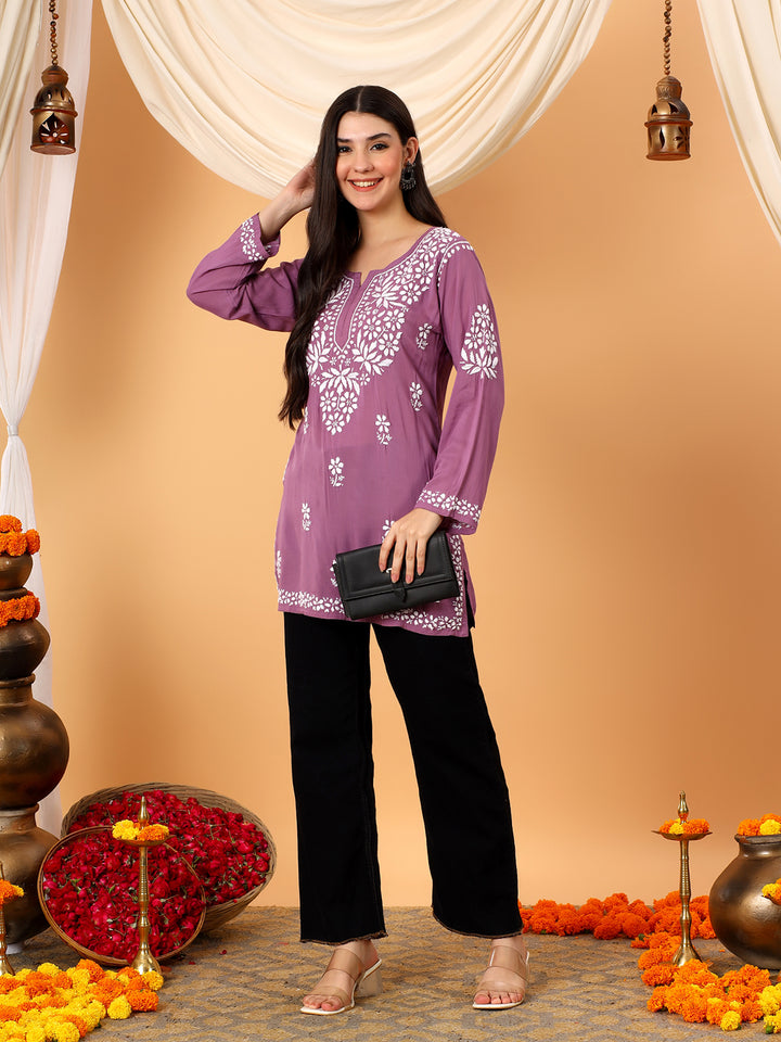 Sanya Modal Chikankari Short Kurti