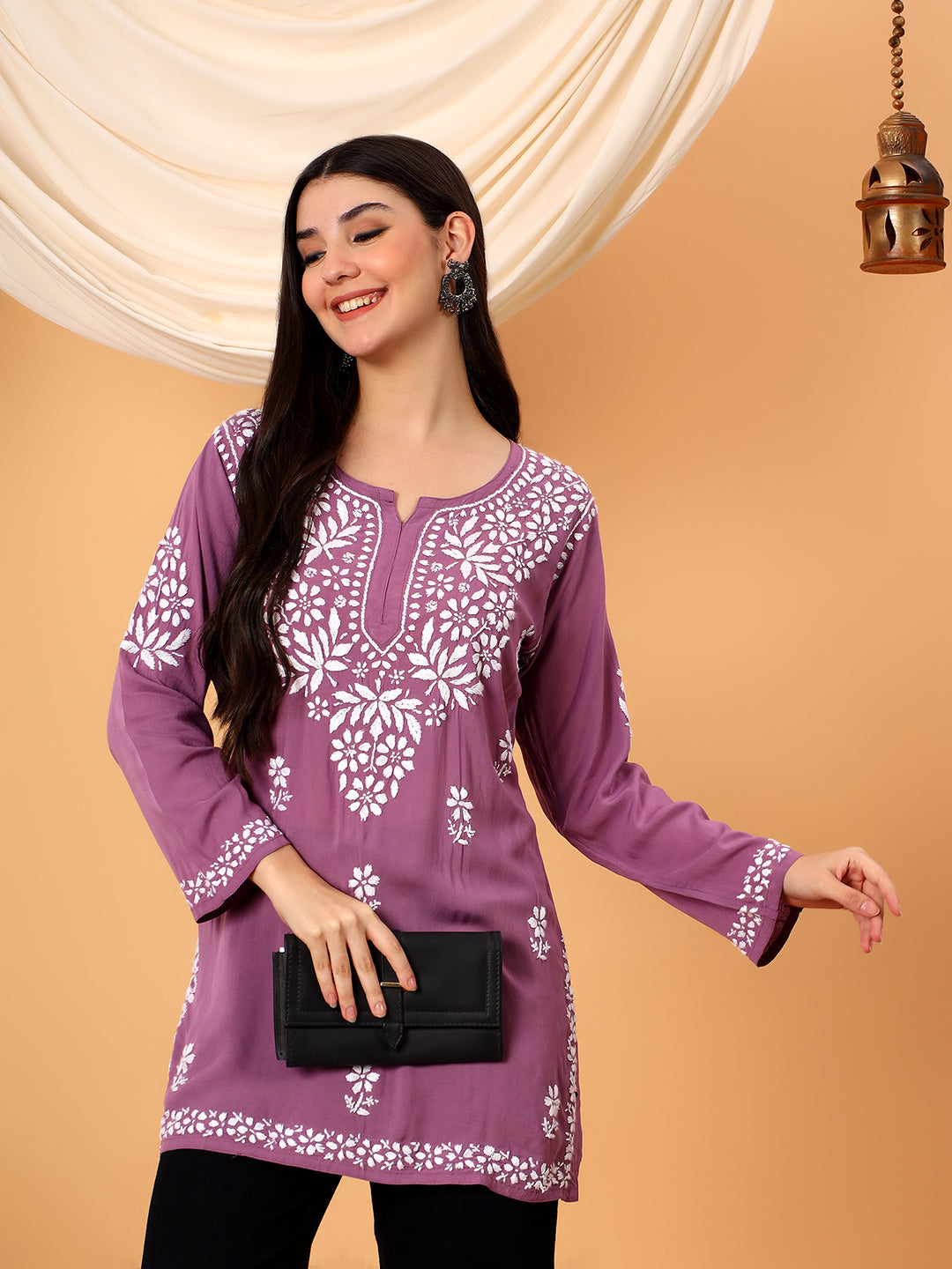 Sanya Modal Chikankari Short Kurti